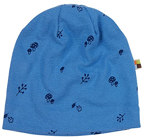 loud + proud Unisex dziecięcy dżersej strukturalny, certyfikat GOTS czapka beanie, indygo, 49