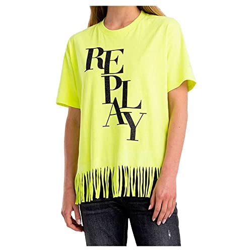 Replay Koszulka damska, 343 Fluo Yellow, XS