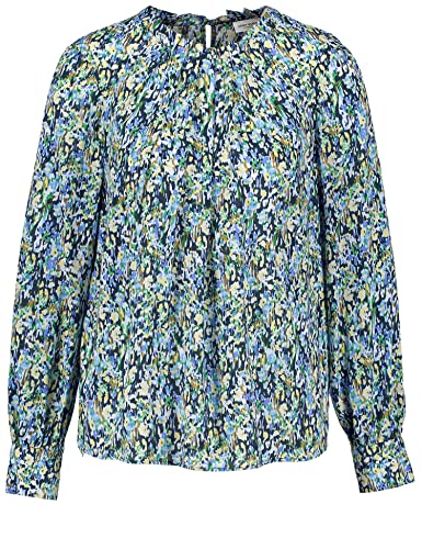 Gerry Weber Damska bluzka 160001-31400, niebieska/zielona nadruk, 48, Niebieski/zielony nadruk, 48