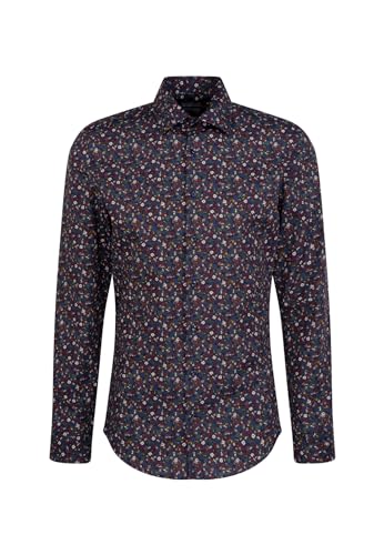 Seidensticker Męska koszula z długim rękawem o dopasowanym kroju, niebieski, 40