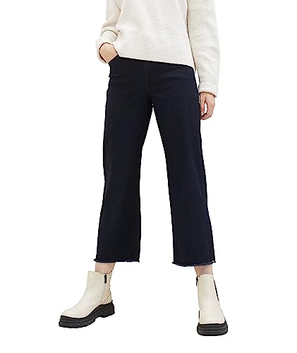 TOM TAILOR Damskie spodnie jeansowe z szeroką nogawką, 10138-Rinsed Blue Denim, 26W / 28L