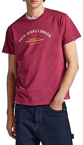 Pepe Jeans Koszulka męska Waddon, Czerwony (rozgnieciona jagoda), XS
