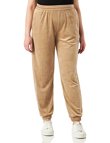 Urban Classics Damskie spodnie z wysokim stanem balon velvet Sweat Pants, Softtaupe, L
