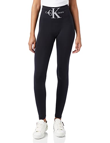 Calvin Klein Damskie legginsy z logo z wysokim stanem, czarny, XL