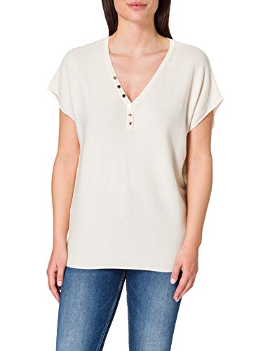 Morgan Damski sweter Pull Col V Bouton Encolure Mxito, kość słoniowa, L