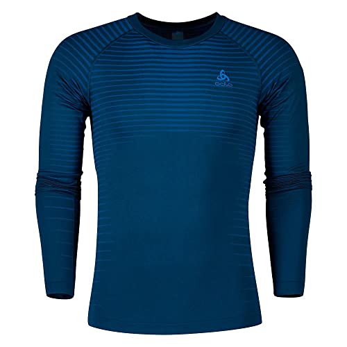 Odlo Bl Crew Neck L/S Performance Light Top Crewneck, Blue Wing Teal – Indigo Bunting, XXL