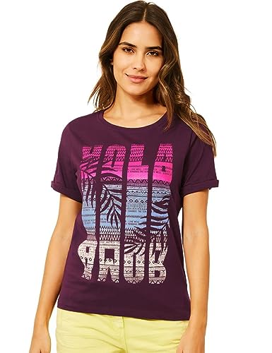 Cecil Damska koszulka bawełniana z nadrukiem z przodu, Berry Juice Red, M