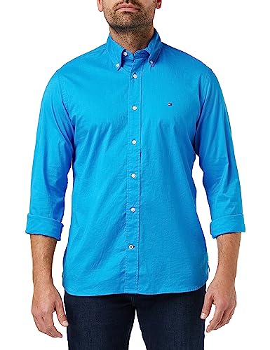 Tommy Hilfiger Męska koszula Flex Poplin Rf Casual, Cerulean Aqua, XS