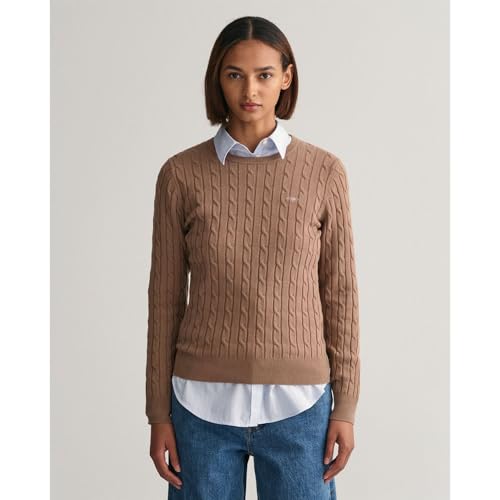 GANT Damski sweter ze stretchem bawełnianym C, Mole Brown, XL