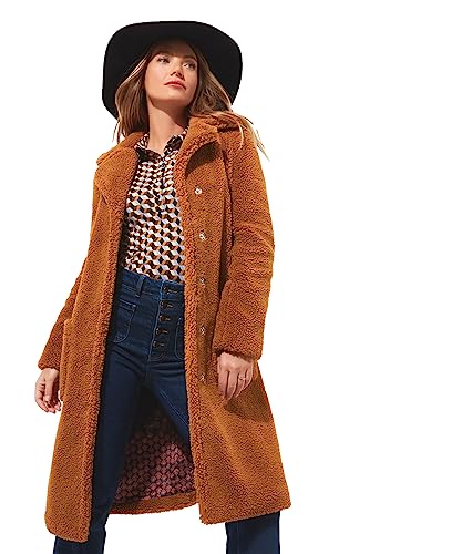Joe Browns Damski Camel Longline oversize Borg płaszcz pluszowy, brązowy, 12, Karmel, 38