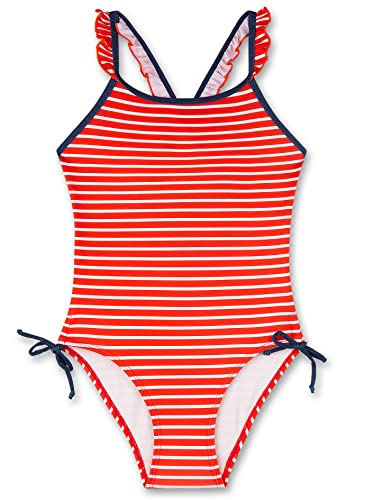Sanetta Dziewczęcy kostium kąpielowy, 440543, czerwony melanż, 164, czerwony (Melon Red), 164 cm