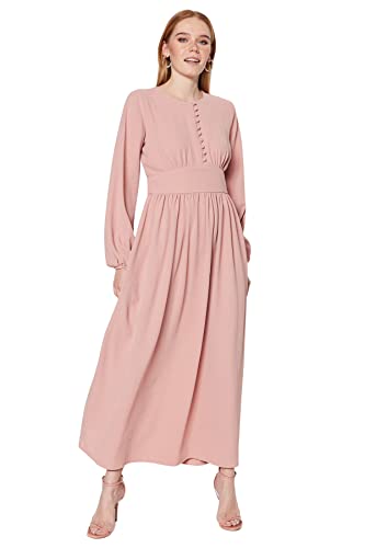 Trendyol Sukienka - różowa - linia A, suszona róża, 36, Suszona róża, 34