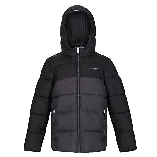 Regatta Unisex dziecięca kurtka typu Lofthouse V, Czarny/popiół, 7 Lata