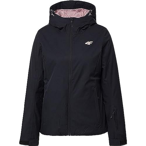 4F Damska kurtka narciarska Kudn001 dżinsy, głębokie czarno-czarne, Deep Black - Czarny, L