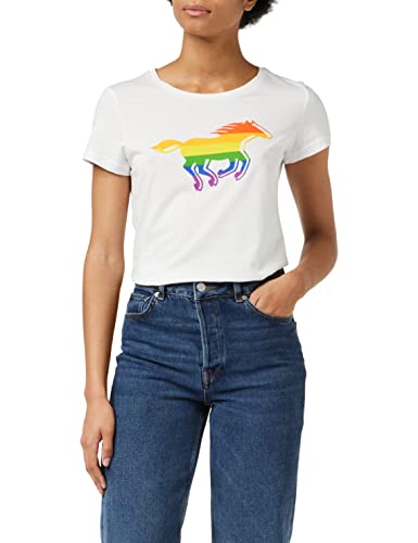 MUSTANG Damska koszulka Alexia C z nadrukiem, General White 2045, S