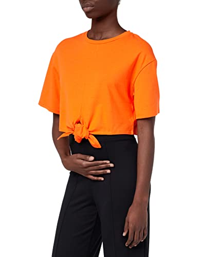 MAMALICIOUS Damska koszulka MLKAY Cropped Sweat Tee 2F A. T-Shirt, Vibrant Orange, M, pomarańczowy (vibrant orange), M