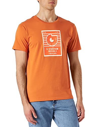 G-STAR RAW Męski t-shirt Boxed Hd Gr R T, Pomarańczowy (Burned Orange 336-3014), M