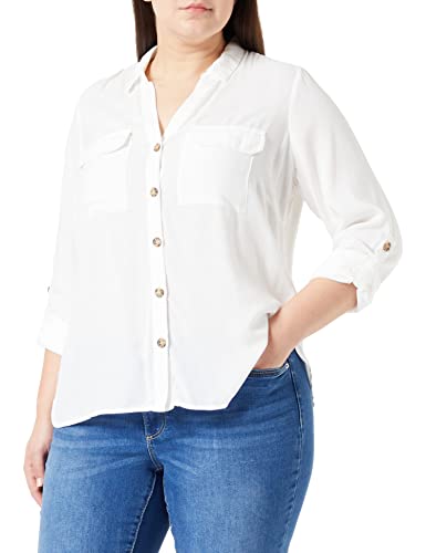 VERO MODA CURVE Vmbumpy L/S koszulka damska New Curve Noos bluzka, Snow White, 46
