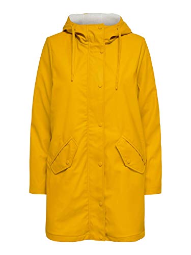 ONLY Damska kurtka przeciwdeszczowa, długa, złoty żółty, XS