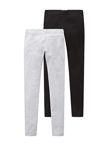 TOM TAILOR Dziewczęta Legginsy dziecięce w dwupaku 1034761, 15398 - Light Stone Grey Melange, 128