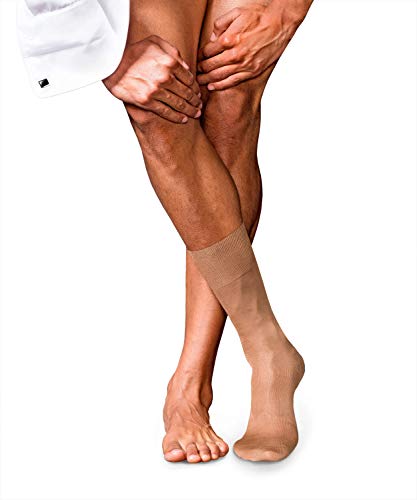 FALKE No. 9 eleganckich skarpet luksusowych linii męskich czystej bawełny Szkocji Przędza Czarna/Szara Więcej kolorów na lato bez elastycznego wzoru 1 para, Beżowy (Brownie Me 4170), 39/40 EU
