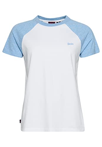 Superdry Vintage S/S Baseball Top W1010855A Halifax Blue Grit/Optic 16 Kobieta, Halifax Blue Grit/Optic, 42