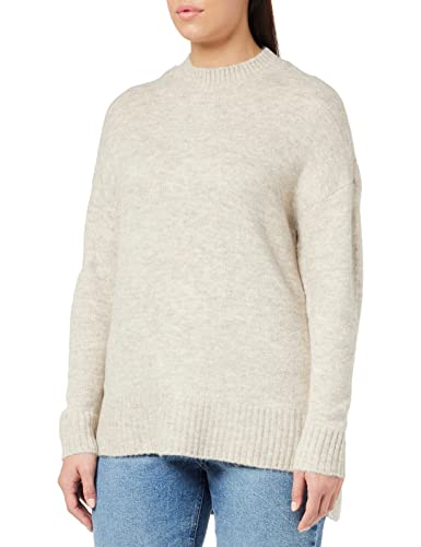 VERO MODA Damski sweter VMLEFILE Oversize Boxy GA NOOS pulower, brzoza/szczegóły: W. Melange, L