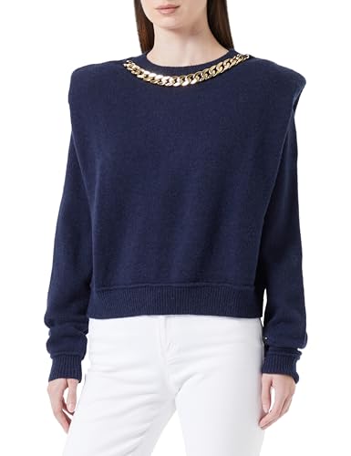 NAEMI Damski sweter z dzianiny 11025381-NA01, granatowy, XS/S, morski, XS-S