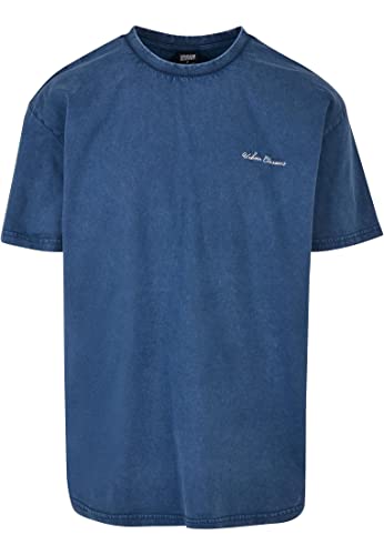 Urban Classics Męski T-shirt oversize, rozmiar Small Embroidery T-Shirt, niebieski (spaceblue), 3XL, kosmiczny b??kit, 3XL
