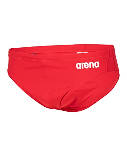 ARENA Chłopięce majtki kąpielowe Boy's Team Solid Slip, czerwono-białe, 14-15 anni, czerwono-biały., 14-15 Lat