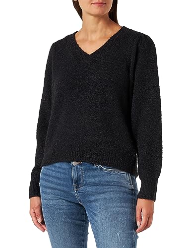 Bestseller A/S Damski sweter VMNEWPOILU LS V-Neck Boo, czarny, M, Schwarz, M