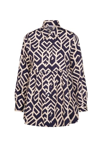 Seidensticker Damska bluzka - modna bluzka - Curvy Fit - kołnierz koszuli - długi rękaw - 100% bawełna, niebieski, 50