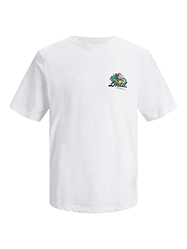 Bestseller AS Koszulka męska JORCABANA Graphic Tee SS Crew Neck LN T-Shirt, Bright White, S, Bright White, S