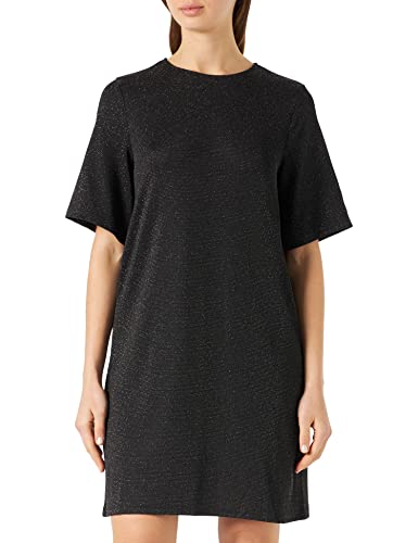 VERO MODA Sukienka damska, Czarny/szczegóły: srebrny lurex, XS