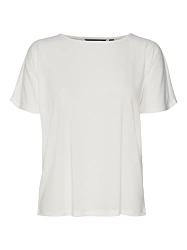 VERO MODA Damska koszulka Vmmarijune Ss Lace Top JRS, Snow White, L