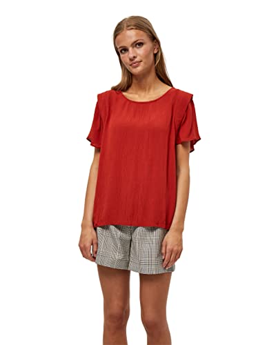 DESIRES Damska bluza z krótkim rękawem Debbi, Burnt Red, L