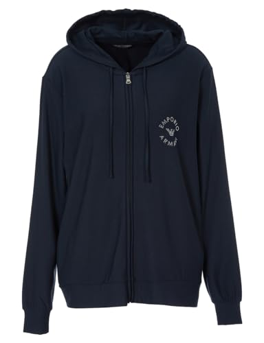 Emporio Armani Damska kurtka polarowa z wiskozy na całej długości (2 sztuki), morski, S