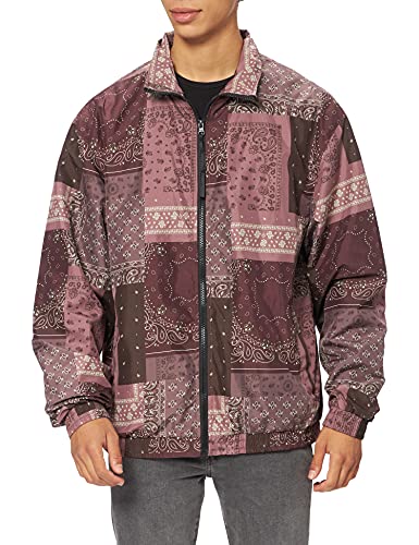 Urban Classics Męska kurtka rekreacyjna, lekka kurtka track 90. z nadrukiem na całej powierzchni, wysoki kołnierz, kieszenie boczne, rozmiar S do 5XL, Bandana Aop, 5XL