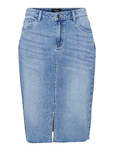 VERO MODA Damska spódnica VMAMELIA HR BLK Skirt Rock, Medium Blue Denim, XS, niebieski (medium blue denim), XS