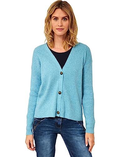 Cecil Damski B253534 Kardigan, niebieski melanż, XXL, niebieski (aquatic blue) melanż, XXL