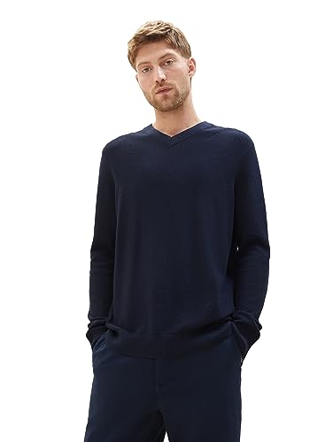TOM TAILOR sweter męski, 13160 – Knitted Navy Melange, L