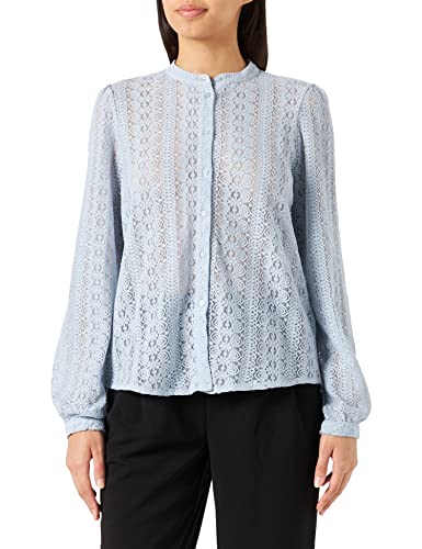 Vila Damska bluzka VICHIKKA LACE L/S - NOOS, Kentucky Blue, XL, Kentucky Blue, XL