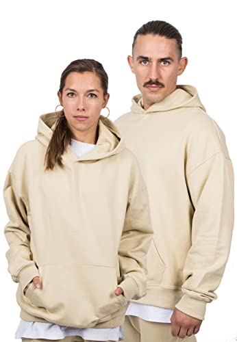 Blackskies Bluza z kapturem oversize, ciężka bluza z kapturem, streetwear, luksusowa bluza męska i damska, Sand, S