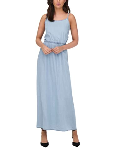 ONLY Damska sukienka Onlpema Win Life Sl Long DNM Dress Noos, jasnoniebieski (light blue denim), S