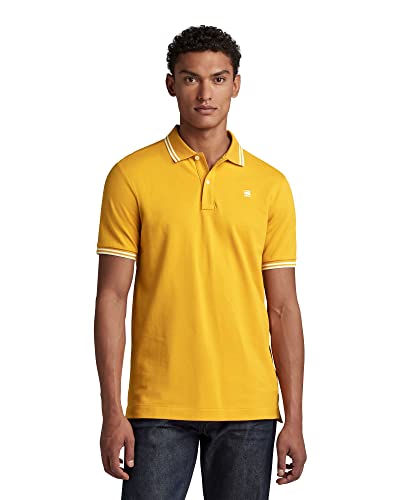 G-STAR RAW Męska koszulka polo Dunda Slim Stripe, Żółty (Dull Yellow 5864-1213), S