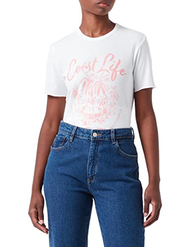 ONLY Damska koszulka Onllucy Reg S/S Beach Top Box JRS, Cloud Dancer/:Coast, L