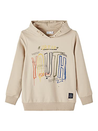 NAME IT Nkmdamien Ls Sweat Wh Unb bluza chłopięca, Humus, 134-140