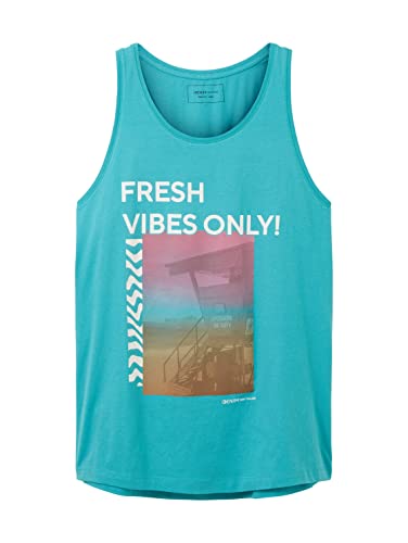 TOM TAILOR Denim Męski letni tank top, 31044 - Deep Turquoise, L
