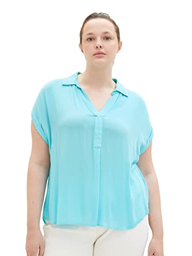 TOM TAILOR Damska bluzka 1037305, 26007-Teal Radiance, 54, 26007 - Teal Radiance