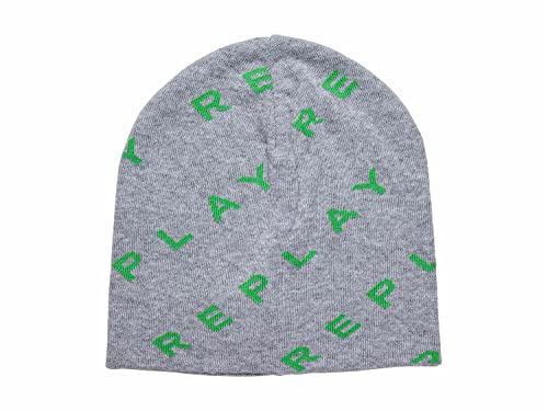 Replay Damska czapka beanie AW4281, 1510 szary melanż-zielony (Grey Melange-Shiny Green), UNIC